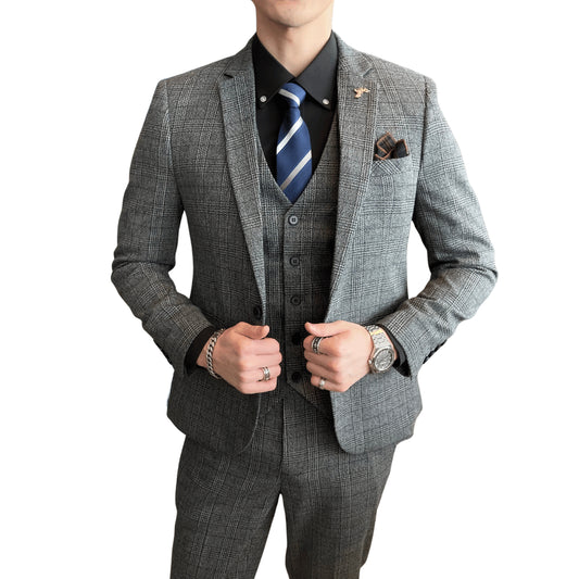 Conjunto elegante de terno/colete e calças