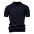 Camisa Polo Italiana Ravello Masculina em tricô premium na cor azul marinho escuro.