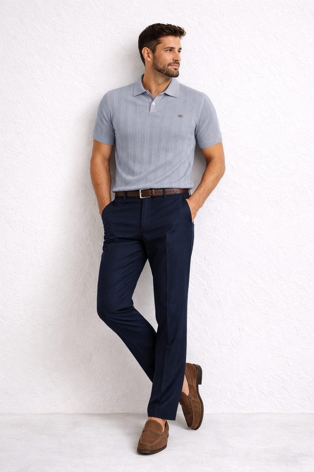 Polo Garda em Tricô Canelado