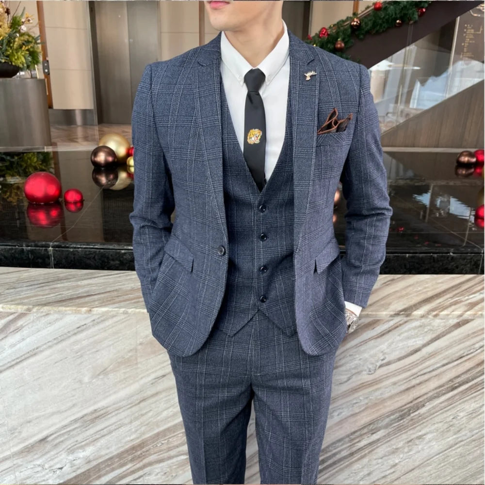 Conjunto elegante de terno/colete e calças