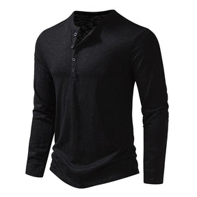 Camiseta Básica Henley Manga longa