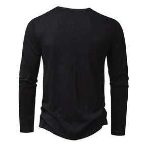 Camiseta Básica Henley Manga longa