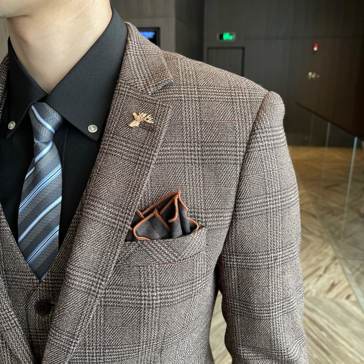 Conjunto elegante de terno/colete e calças