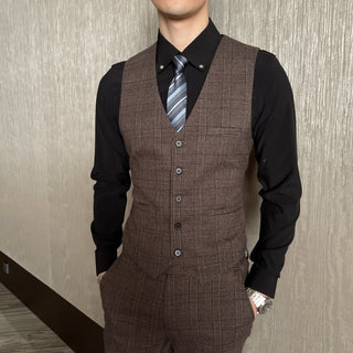 Conjunto elegante de terno/colete e calças