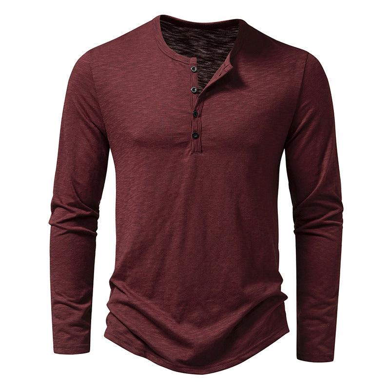 Camiseta Básica Henley Manga longa