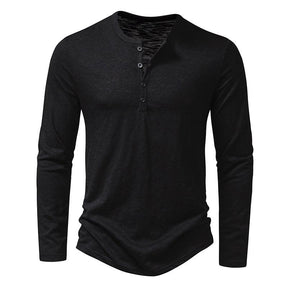 Camiseta Básica Henley Manga longa