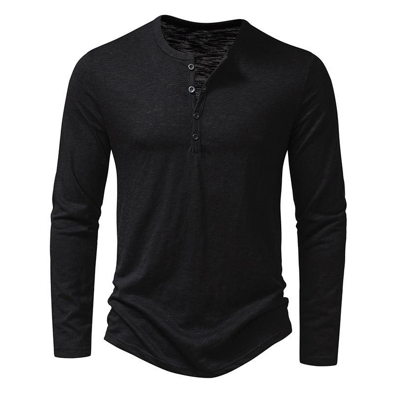 Camiseta Básica Henley Manga longa