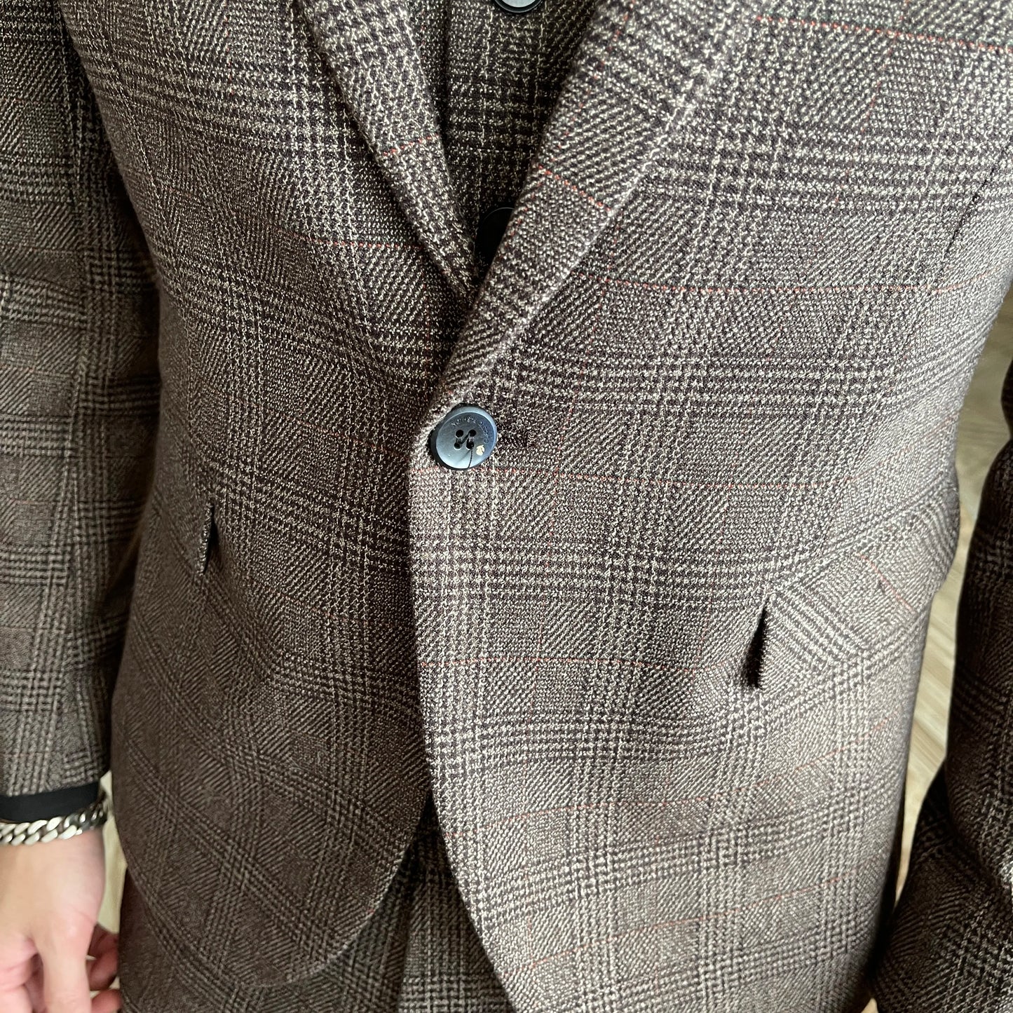 Conjunto elegante de terno/colete e calças