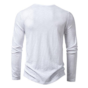 Camiseta Básica Henley Manga longa