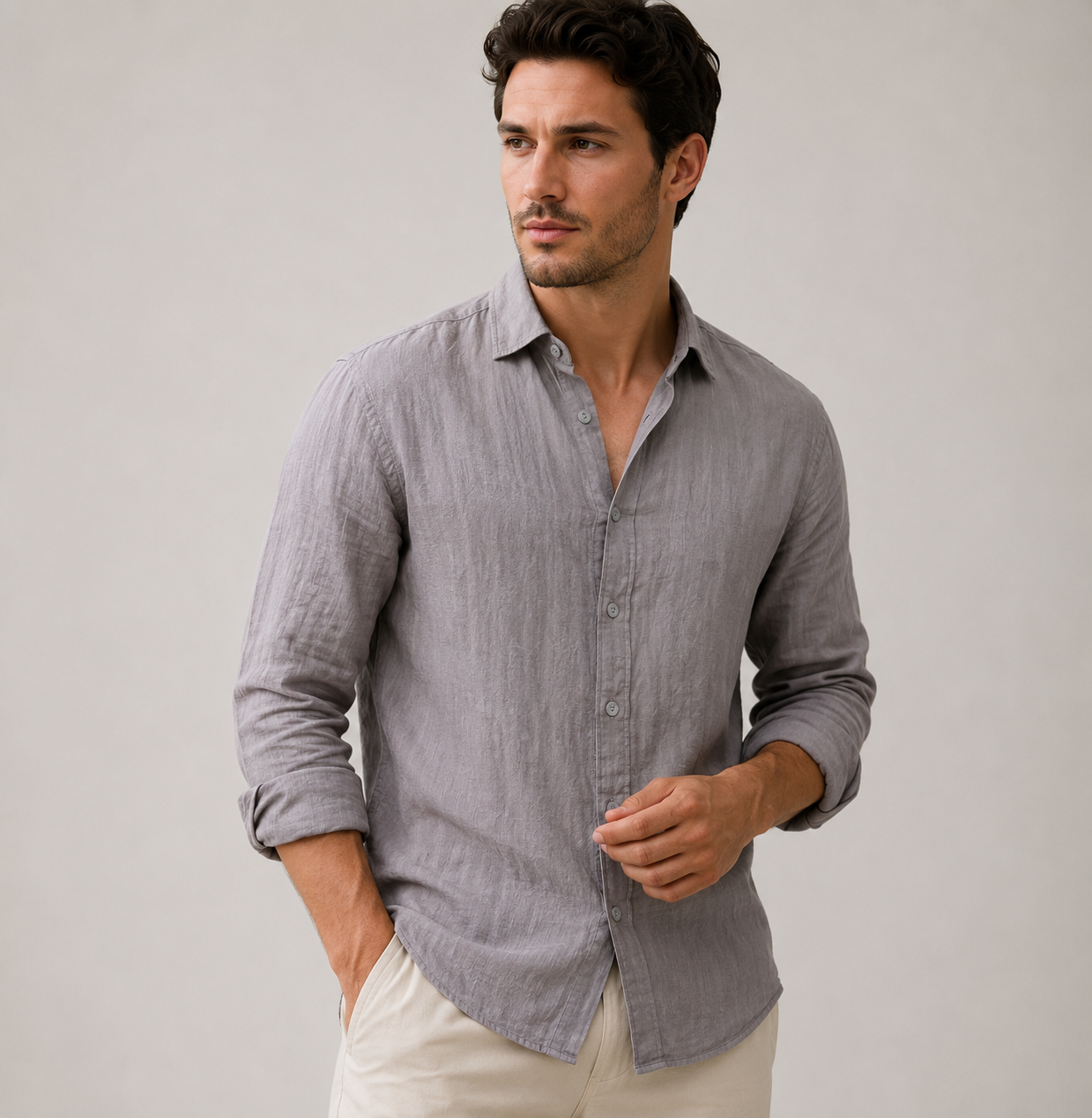 Camisa Bianchi Masculina | Algodão e Linho